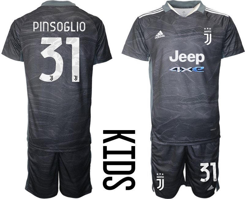 Youth 2021-2022 Club Juventus black goalkeeper #31 Soccer Jersey